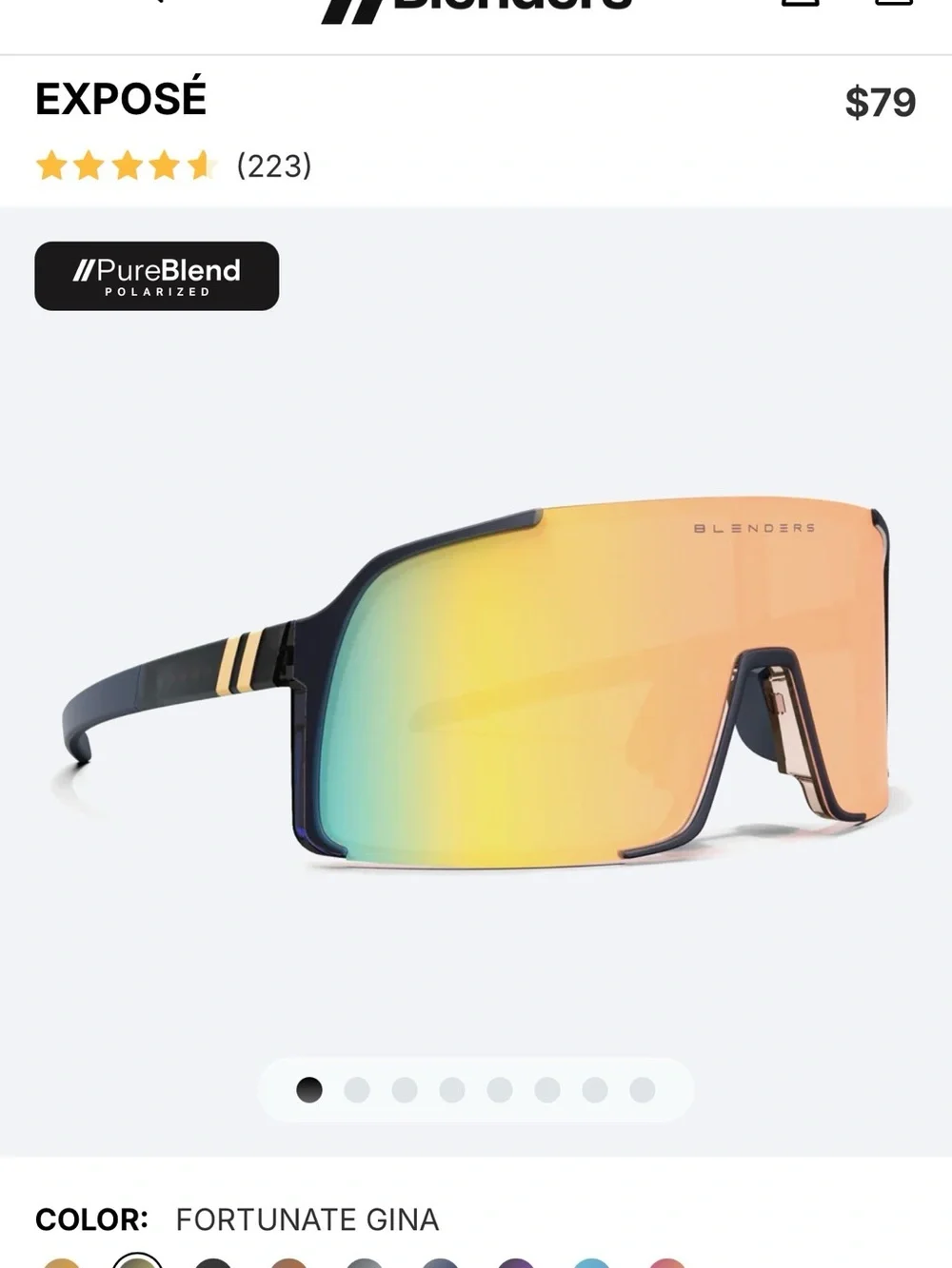 Blenders Mirrored Shield Sunglasses with Black Zip Case!